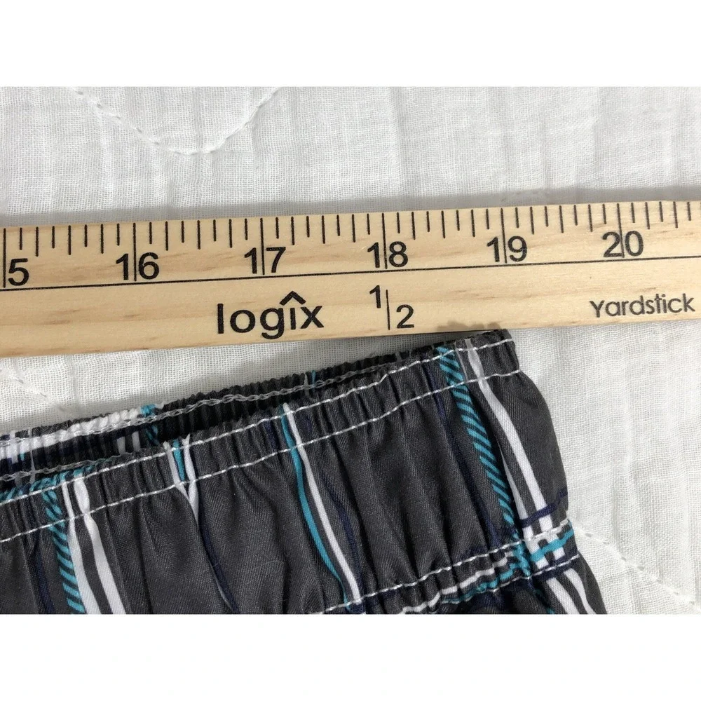 Kanu Surf Board Shorts Men's Plus 3X Gray Blue White Plaid Cargo Swim Trunks NWT